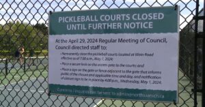 Pickleball Courts closed due to notice