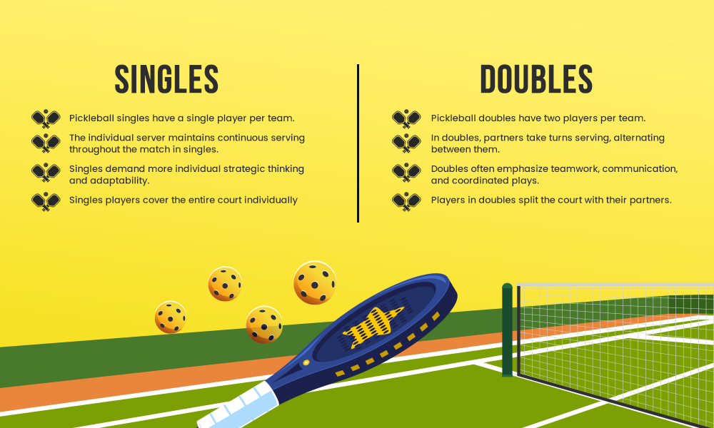 Singles vs Doubles in Pickleball